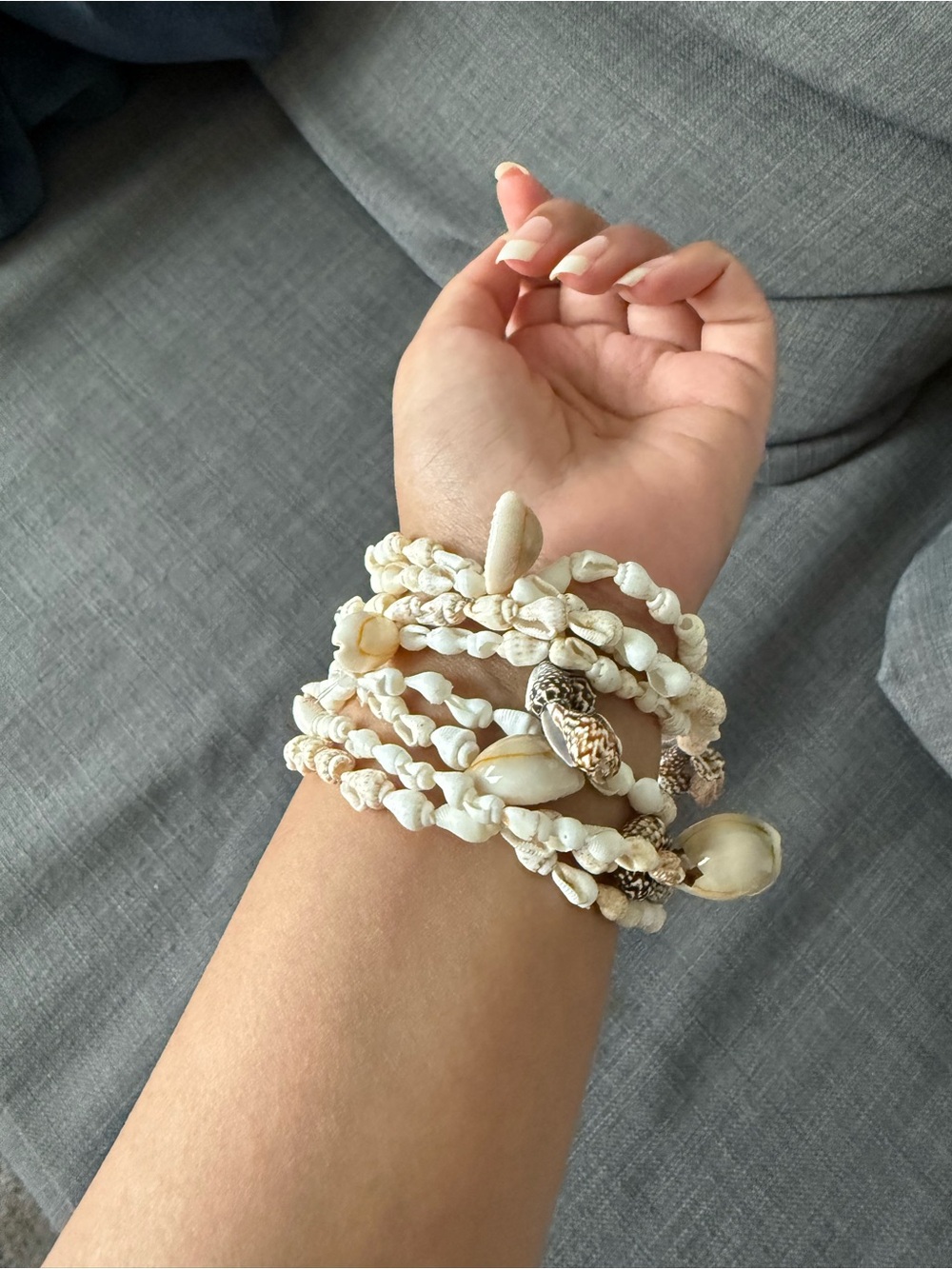 Handmade White Cowrie Shell Wrap Chains